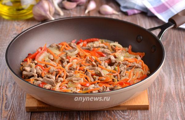 Мясо по-китайски с овощами