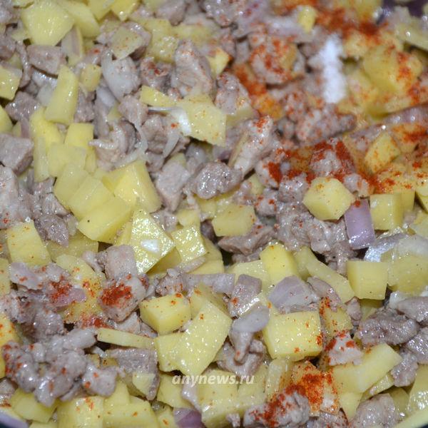 Открытые пирожки с картошкой и мясом