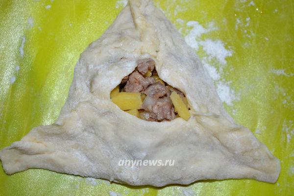 Открытые пирожки с картошкой и мясом