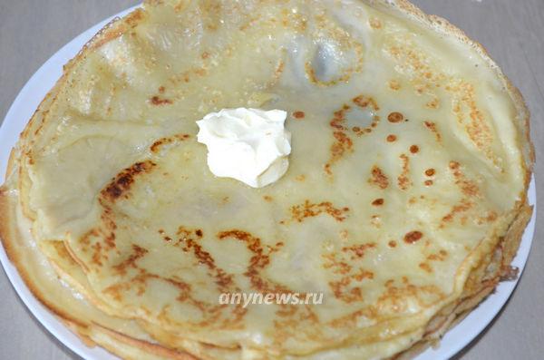 Блины на майонезе и яйцах без молока