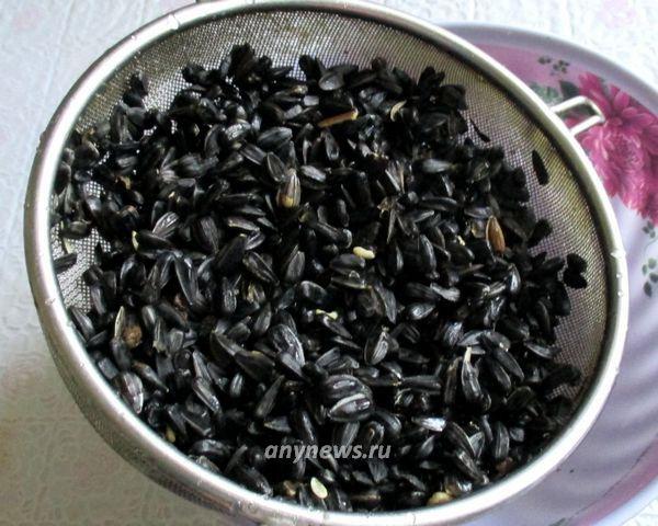 Жареные семечки на сковороде - промывка
