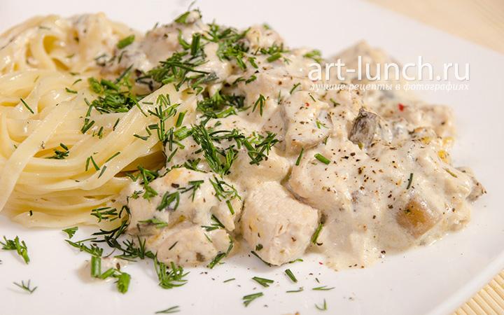 Курица с грибами в сливочном соусе с сыром Куриное филе с грибами - пошаговый рецепт с фото