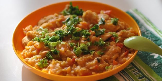 Гороховая каша со сливками и овощами Гороховая каша со сливками и овощами