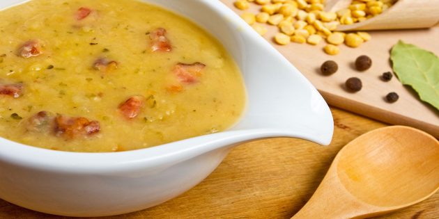 Гороховая каша с тушёнкой Гороховая каша с тушёнкой