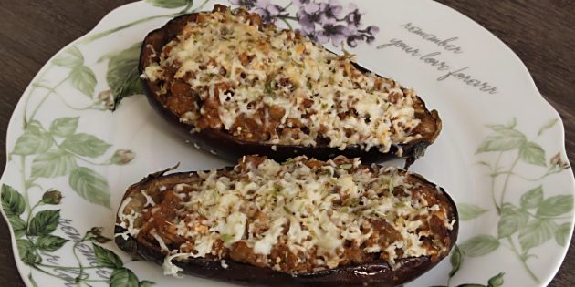 Баклажаны, фаршированные говядиной Баклажаны в духовке. Баклажаны, фаршированные говядиной