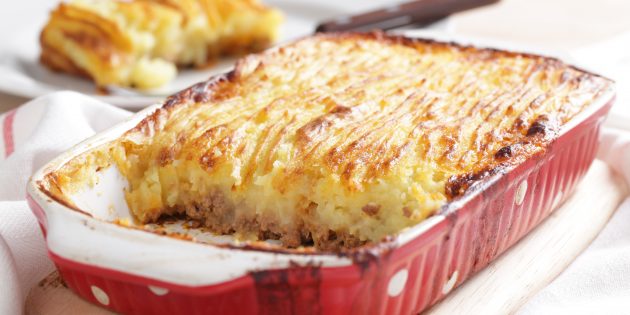 Запеканка с картофельным пюре и фаршем Запеканка с картофельным пюре и фаршем: простой рецепт
