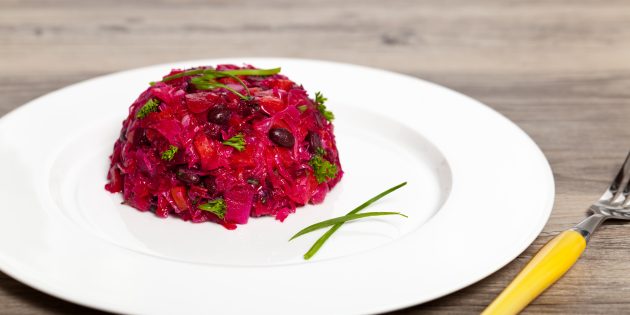 Салат с фасолью, свёклой и маринованными огурцами Лучший рецепт салата с фасолью, свёклой и маринованными огурцами