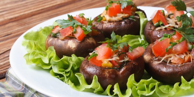 Шампиньоны, фаршированные овощами рецепты фаршированных шампиньонов