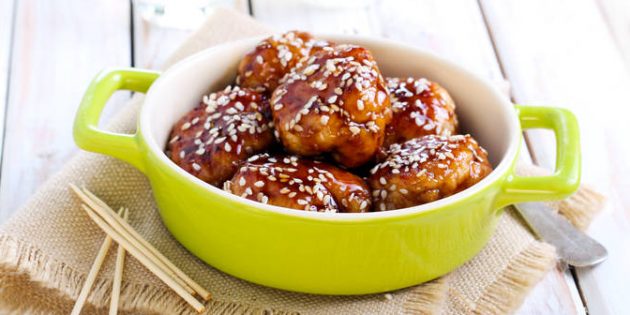Куриные котлеты с соусом терияки Куриные котлеты с соусом терияки