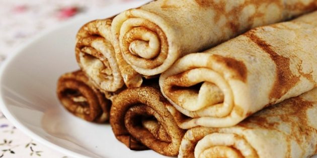 Тонкие блины без муки на крахмале и молоке Как приготовить тонкие блины