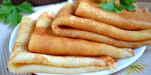 Тонкие блины на сыворотке Как приготовить тонкие блины