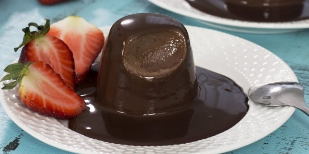 Шоколадная панна котта с шоколадным соусом Рецепт: Шоколадная панна котта с шоколадным соусом