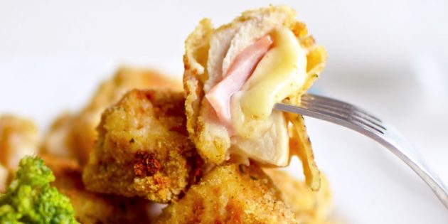 Куриные наггетсы с ветчиной и сыром Куриные наггетсы с ветчиной и сыром