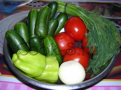 овощной салат - ингредиенты для приготовления