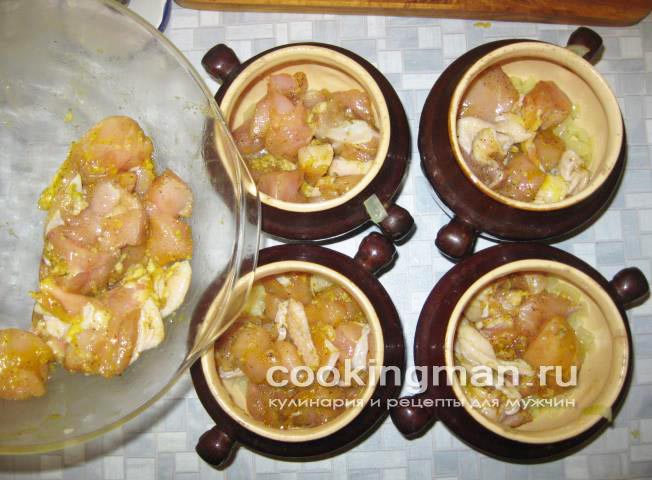 Курица в горшочке с картошкой блюда из курицы в горшочках