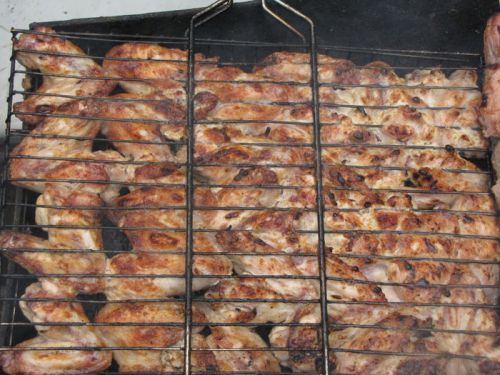 Курица на решетке