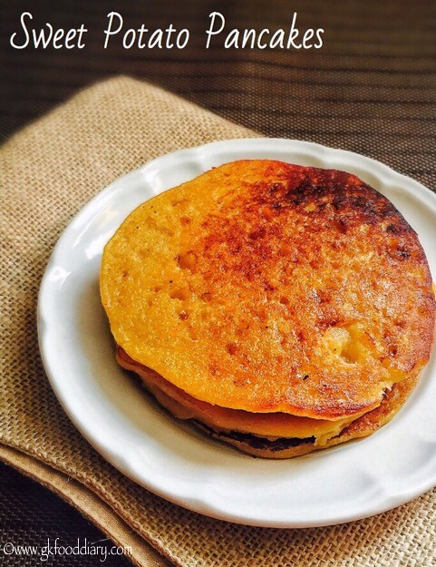 Sweet Potato Pancakes Recipe for Babies, Toddlers and Kids