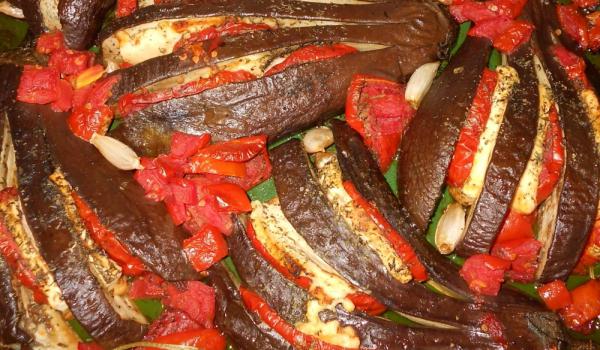 баклажаны запеченные веером