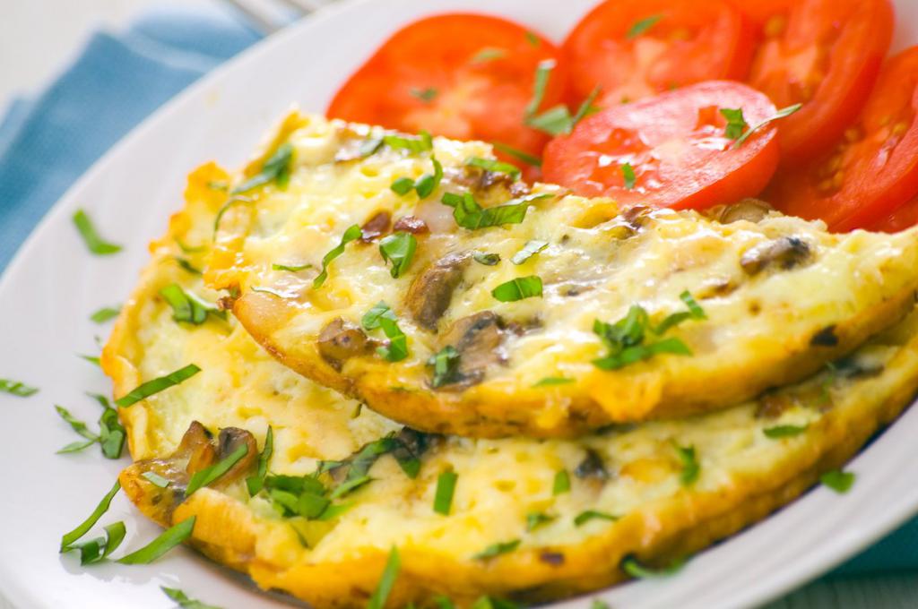 омлет с шампиньонами