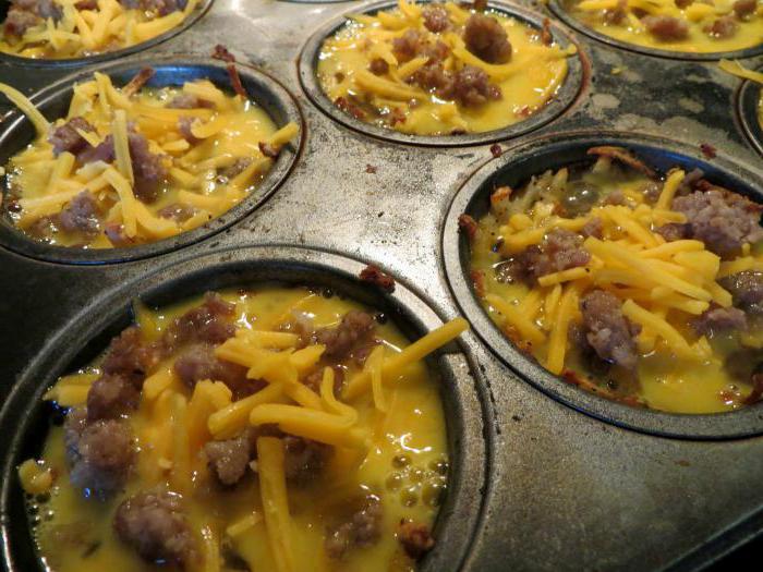 маффины с сыром и колбасой на кефире