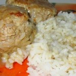 Мясные тефтельки жареные с рисом