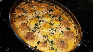 Вкусные фрикадельки с картошкой в духовке !!! Вкусные фрикадельки с картошкой в духовке !!!