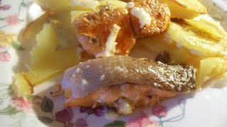 Рыба запеченная с картофелем Рыба запеченная с картофелем