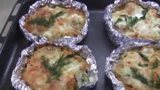 минтай запеченый с овощами в фольге. минтай запеченый с овощами в фольге.