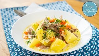Индейка, тушеная с Картошкой в Сметанно-Чесночном Соусе Индейка, тушеная с Картошкой в Сметанно-Чесночном Соусе