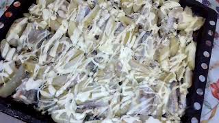 Рыба с картошкой под майонезом, запеченная в духовке Рыба с картошкой под майонезом, запеченная в духовке