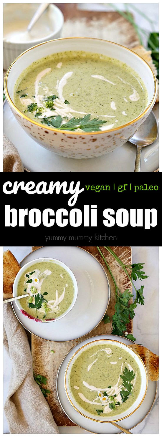 Cashew cream Vegan Broccoli Soup with Cashew Cream