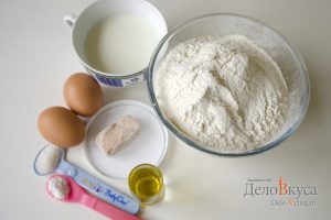 Дрожжевое сдобное тесто для пиццы: Ингредиенты Дрожжевое сдобное тесто для пиццы: Ингредиенты