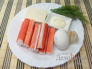 Рулет из крабовых палочек: Ингредиенты Рулет из крабовых палочек: Ингредиенты