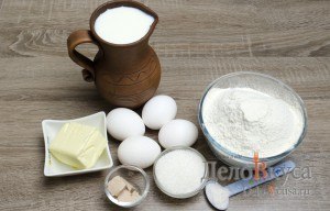 Блины на дрожжах: Ингредиенты Блины на дрожжах: Ингредиенты