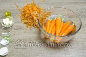 Глазированная морковь: Морковь кладем в воду