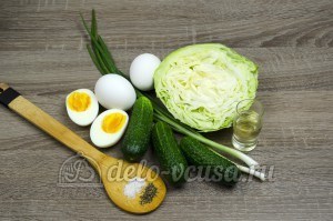 Салат из капусты с огурцами: Ингредиенты Салат из капусты с огурцами: Ингредиенты