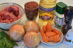 Красный рис с мясом: Ингредиенты Красный рис с мясом: Ингредиенты