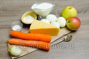 Салат из яблока, моркови и сыра: Ингредиенты Салат из яблока, моркови и сыра: Ингредиенты