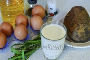 Яичница с картофелем: Ингредиенты