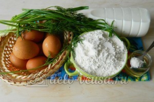 Блины с яйцом и зеленым луком: Ингредиенты