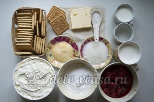 Чизкейк без выпечки с маскарпоне: Ингредиенты Чизкейк без выпечки с маскарпоне: Ингредиенты