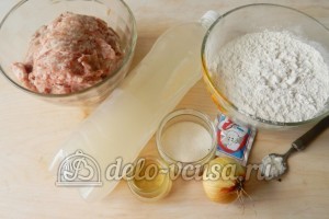 Жареные пирожки с мясом: Ингредиенты Жареные пирожки с мясом: Ингредиенты