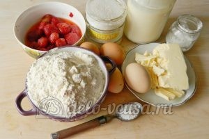 Песочный пирог с клубникой: Ингредиенты Песочный пирог с клубникой: Ингредиенты