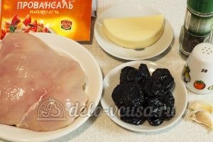 Куриный рулет с черносливом: Ингредиенты Куриный рулет с черносливом: Ингредиенты