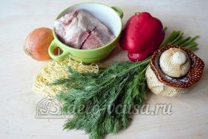 Суп-лапша с мясом: Ингредиенты Суп-лапша с мясом: Ингредиенты
