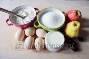 Шарлотка со взбитыми сливками: Ингредиенты Шарлотка со взбитыми сливками: Ингредиенты