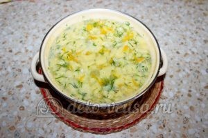 Овощной суп с клецками: Снимаем суп с плиты