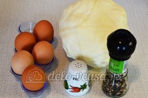 Жареная капуста с яйцом: Ингредиенты Жареная капуста с яйцом: Ингредиенты