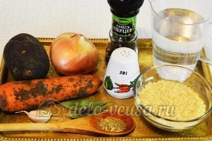 Рисовый суп без мяса: Ингредиенты Рисовый суп без мяса: Ингредиенты