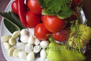 Помидоры с перцем и луком на зиму: Ингредиенты Помидоры с перцем и луком на зиму: Ингредиенты